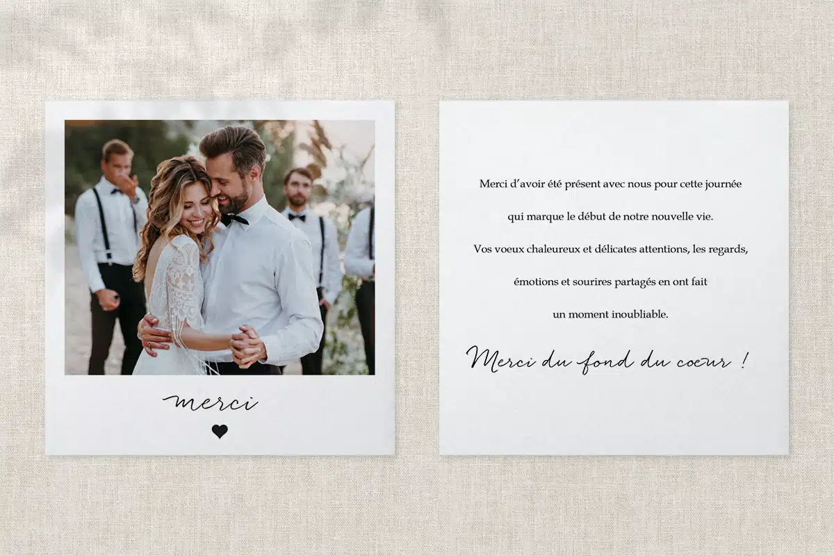 Comment personnaliser le texte de la carte de remerciement de mariage pour qu'il soit sincère et personnel