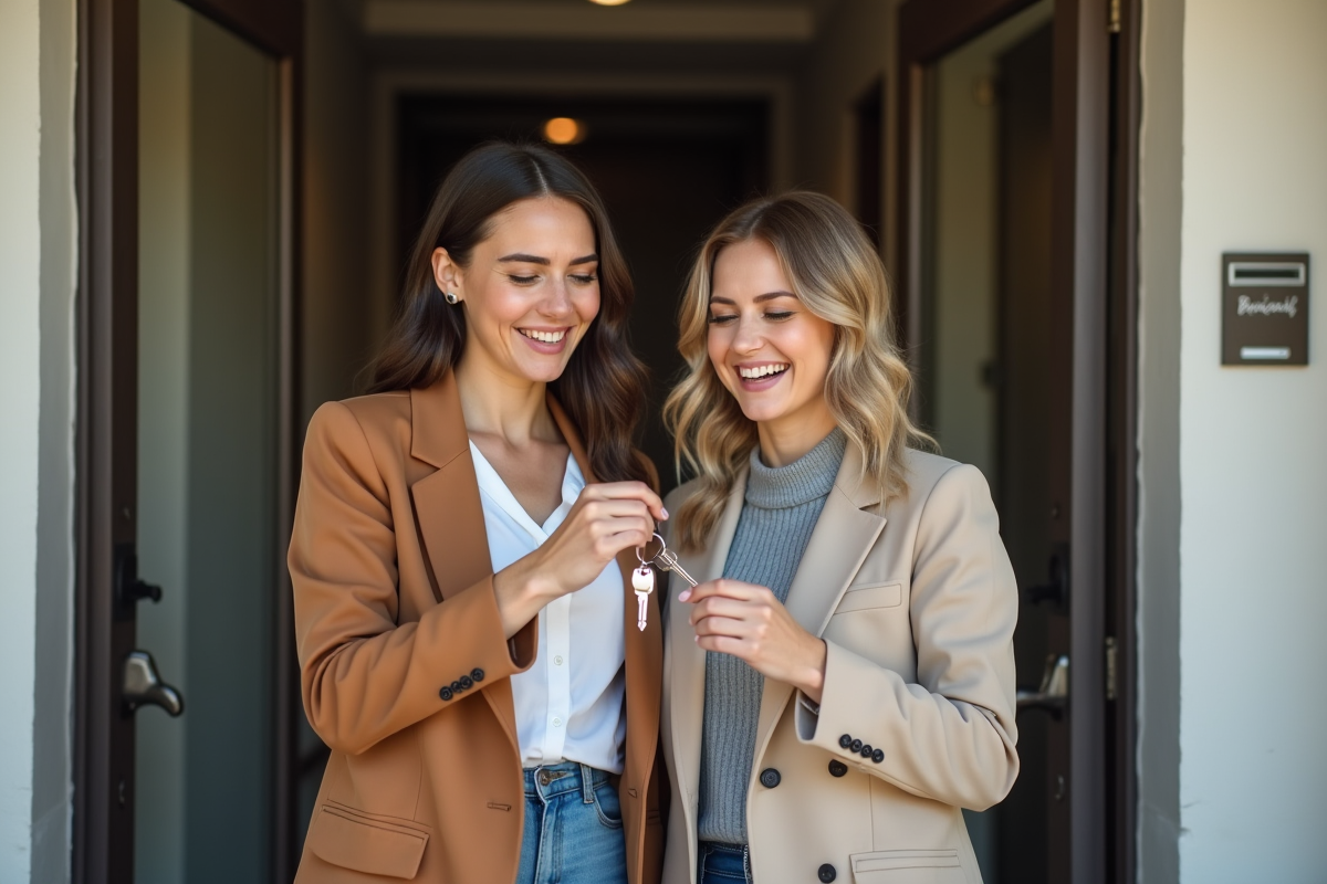 Deux femmes rient devant l