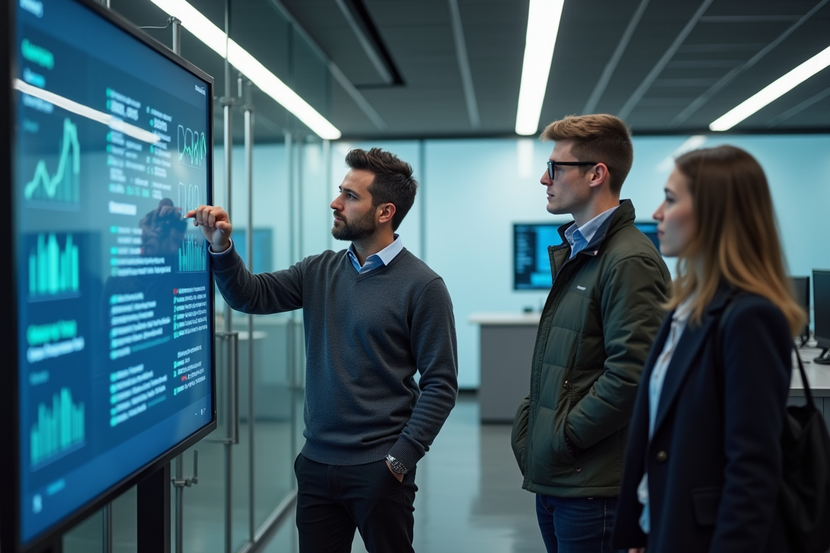 Professeur expliquant des concepts financiers aux étudiants