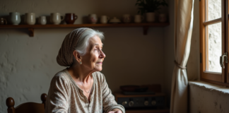 Comprendre les paroles de Bella Ciao : origines et symbolisme Femme italienne agee pensee assise a la cuisine