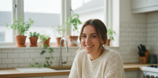 Offrir un mug personnalisé : une idée cadeau originale et pratique Jeune femme souriante avec mug personnalisé dans la cuisine