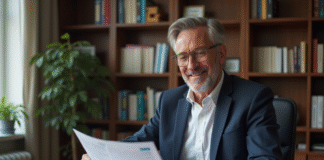 Homme d'affaires en costume dans son bureau professionnel